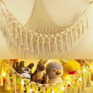 Stuffed animal crochet hammock cream